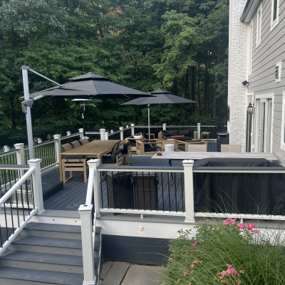 Custom deck design in Allendale NJ built by Legacy Deck Masters