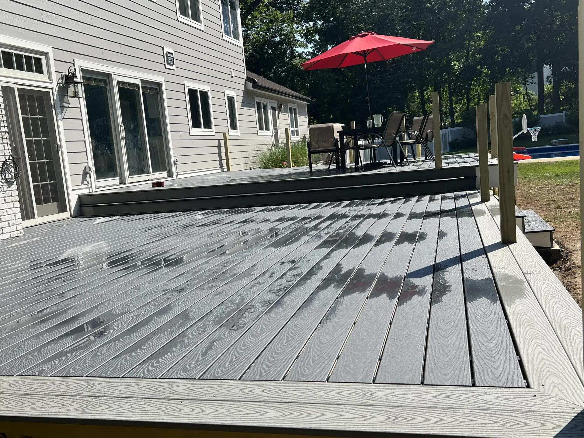 Outdoor deck installation in Allendale New Jersey with modern style